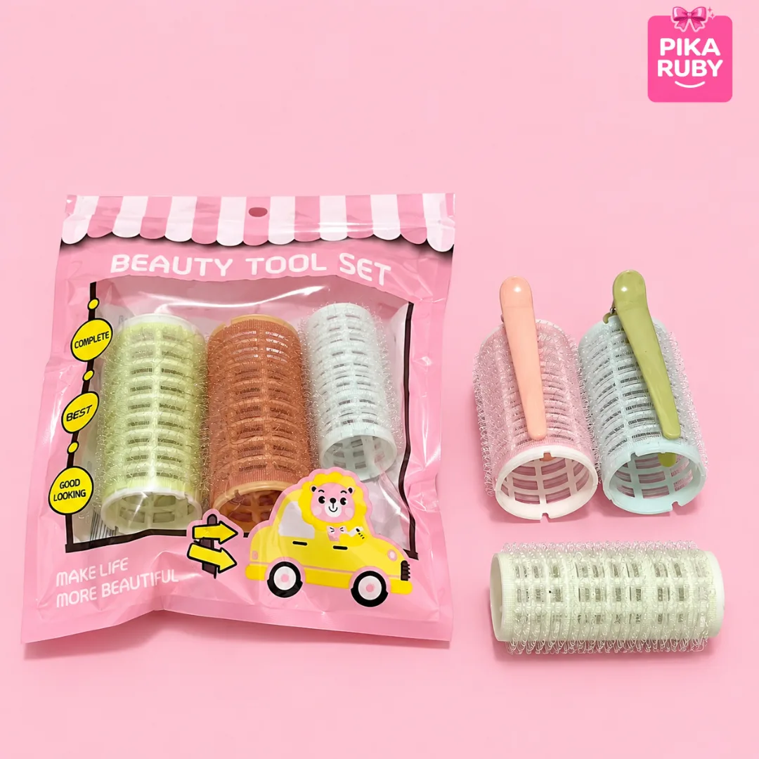 ( ISI 12 PACK ) ROLL RAMBUT / HAIR ROLLER CLIP SET / ROLL RAMBUT JEPIT
